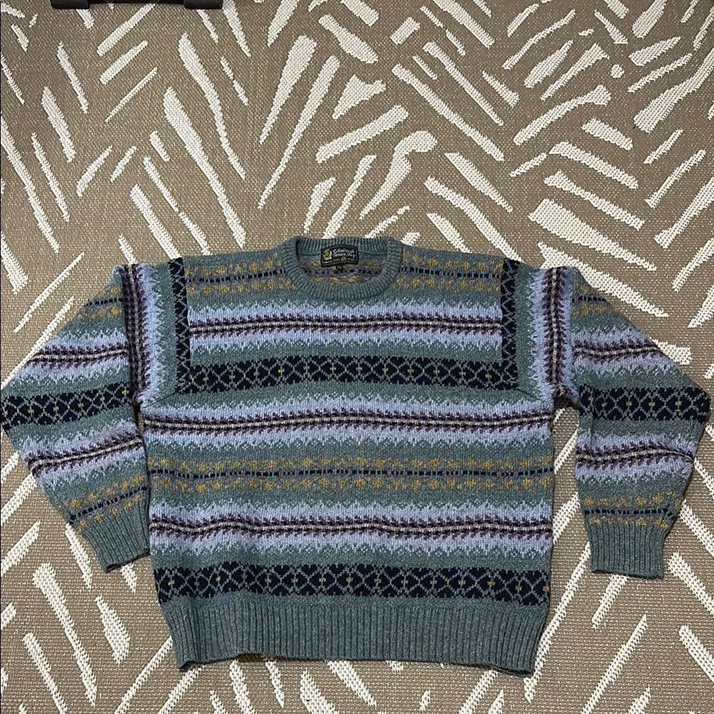 Edinburgh Tartan Shop Men's Pure Wool Sweater Long Sleeve Crew Neck Size XL
